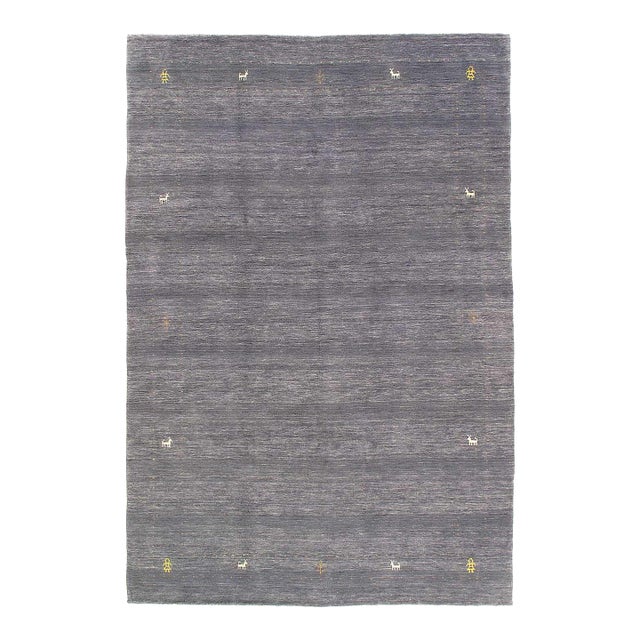 Pasargad DC Gray Color Fine Hand Knotted Gabbeh Rug For Sale