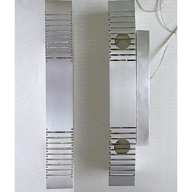 Silver Multiples 1960s Mid Century Minimalist Space Modern Aluminum European Sconces - 3 Available For Sale - Image 8 of 15