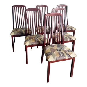 Mid Century Modern Italian Rosewood Dining Chairs by A. Sibau - Set of 6