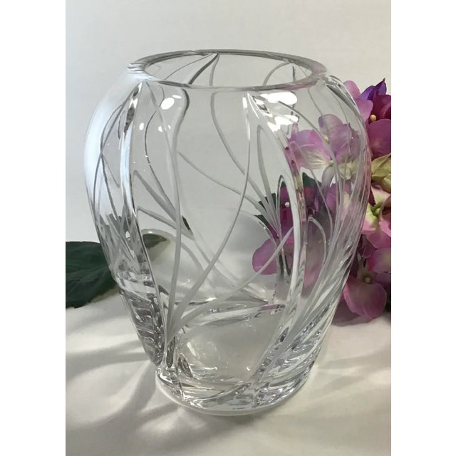 1990’s Cut Glass Large Urn Vase For Sale - Image 11 of 13
