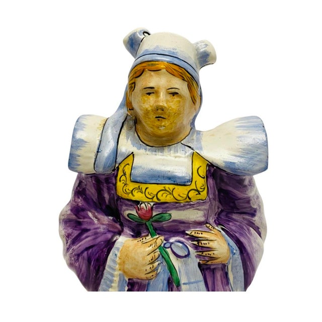 Mid Century French Faience Figural Figurine Traditional Costume and Headdress A. Very good overall preowned condition....