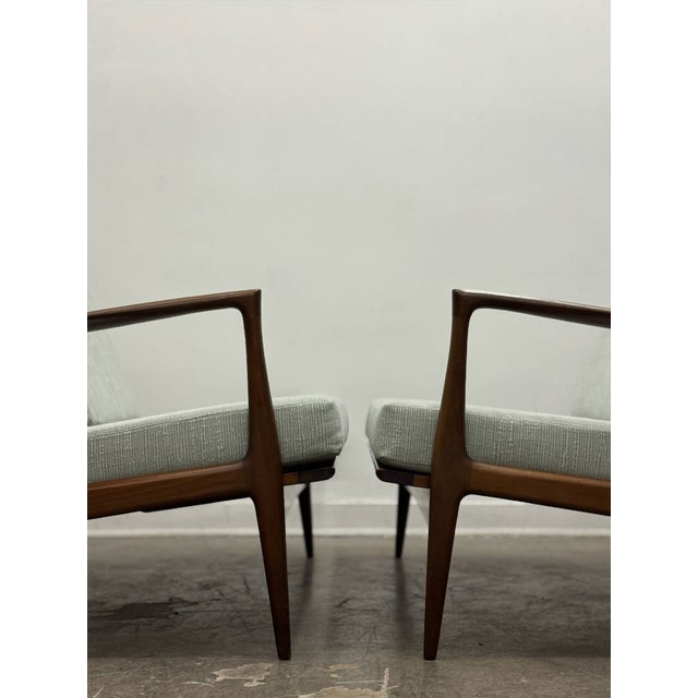 Light Gray Set of 2 Loveseats Attributed to Ib-Kofod Larsen for Selig For Sale - Image 8 of 15