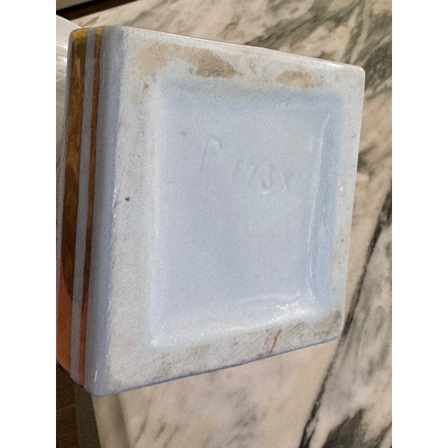 Mid-Century French Blue With Gold Gilt Fragonard Motif Vase For Sale - Image 16 of 18