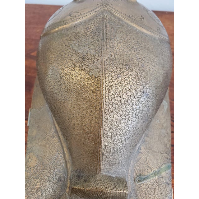 19th Century Anglo-Indian Brass Fish Box With Etched Decoration For Sale - Image 11 of 13