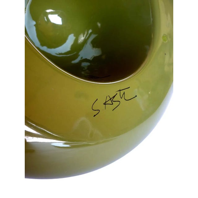 Space Age Italian Green Ceramic Ashtray, 1960s For Sale - Image 6 of 7