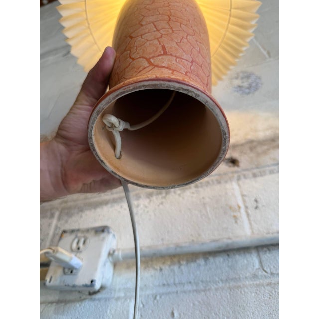 Mid 20th Century Mid-Century Modern Orange Ceramic Table Lamp For Sale - Image 9 of 12
