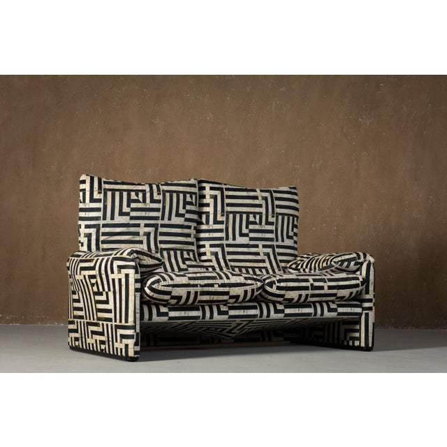 Vintage Maralunga Two-Seater Sofa in Myth Velvet by Vico Magistretti for Cassina, 1970 For Sale - Image 9 of 12