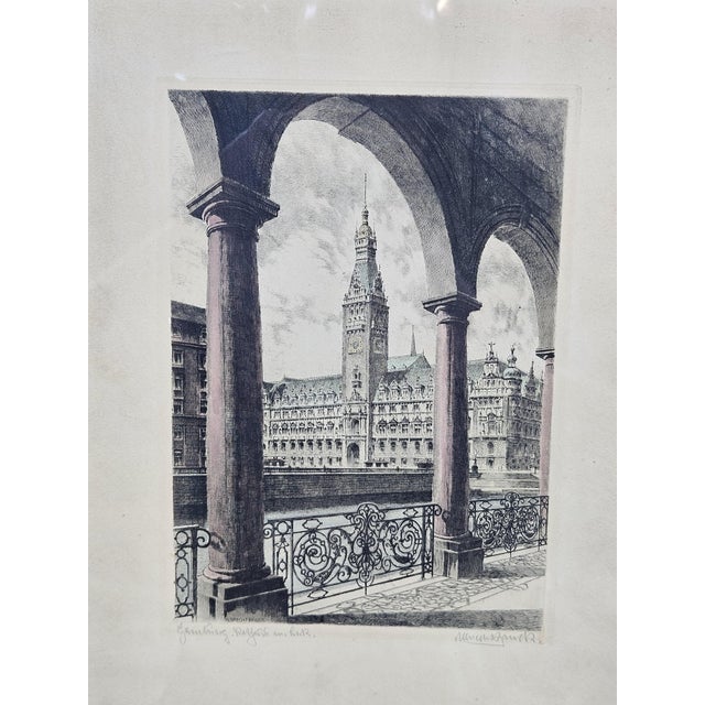 Albrecht Bruck, Town Hall in Hamburg, Etching For Sale - Image 14 of 15