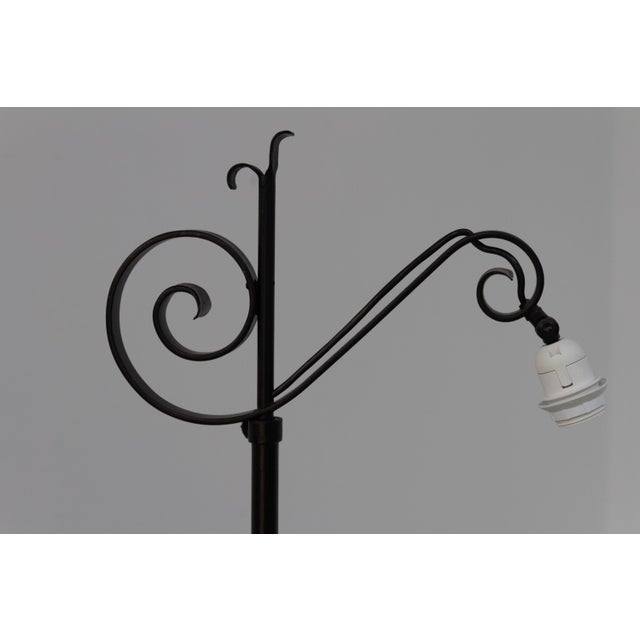 Art Deco Danish Tripod Floor Lamp in Wrought Iron, 1940s For Sale - Image 12 of 18