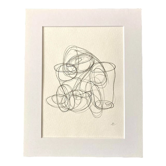 Original Contemporary Abstract Pen and Pencil Line Drawing on Paper by ...
