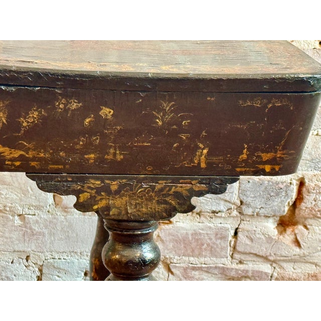 19th Century Victorian Chinoiserie Style Sewing Table For Sale - Image 14 of 16