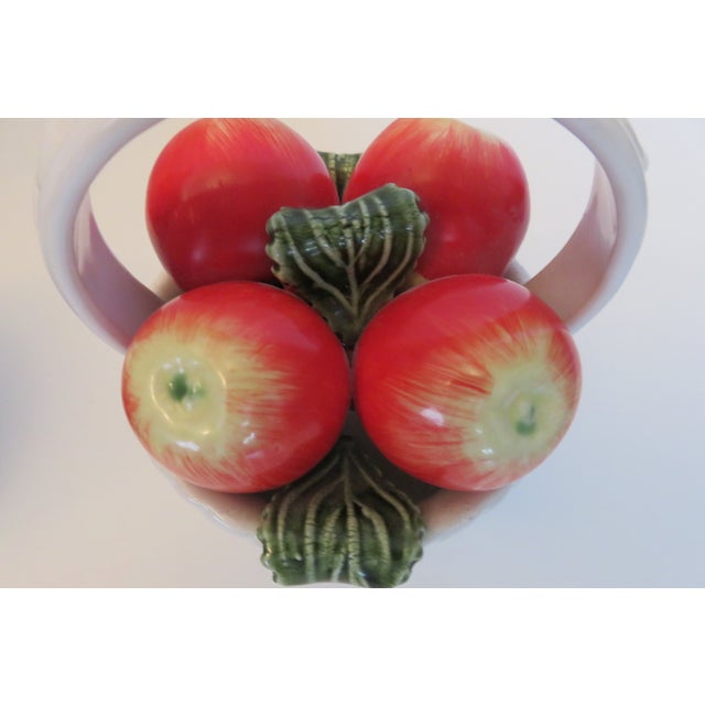 Portugal Subtil Caldas Da Rainha Ceramic Apples in a White Basket VTG For Sale - Image 10 of 11