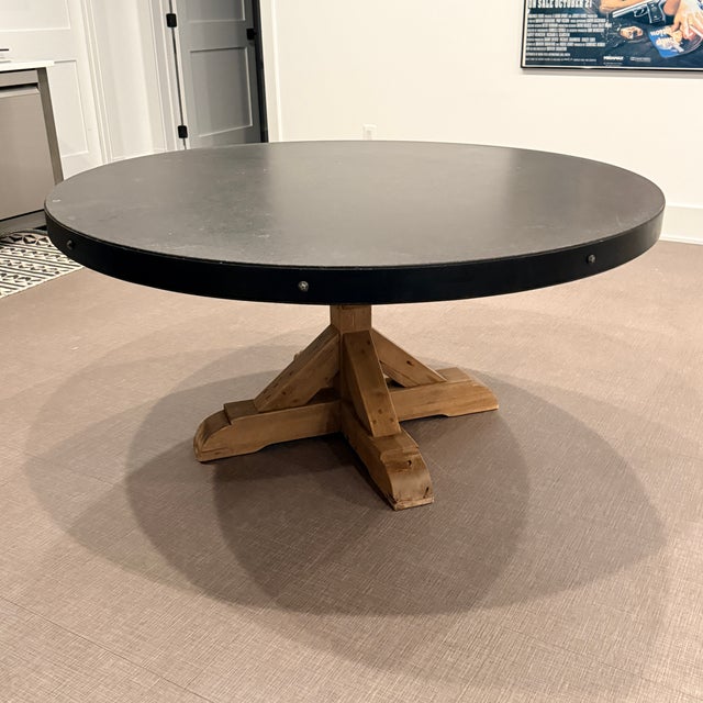 Rh Salvaged Wood and Concrete Round Dining Table For Sale In Washington DC - Image 6 of 9
