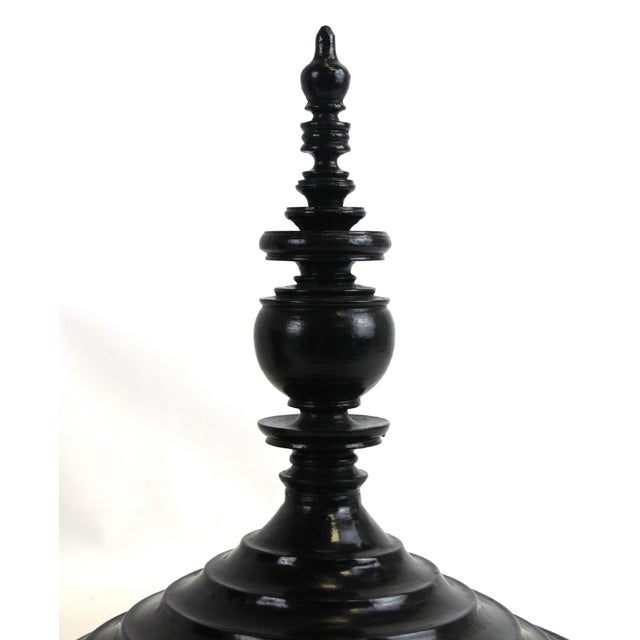 Burmese Black Lacquer Offering Bowl For Sale - Image 12 of 13