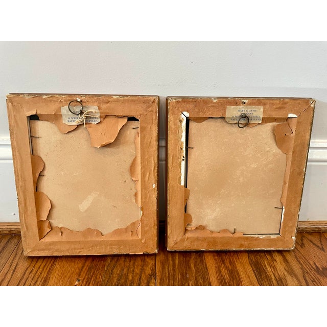 Gold Antique Pair of Hand-Colored Napoleonic Era Portrait Engravings – Hortense De Beauharnais & Louis Desaix With Verre Églomisé Mats, Early 19th Century For Sale - Image 8 of 8