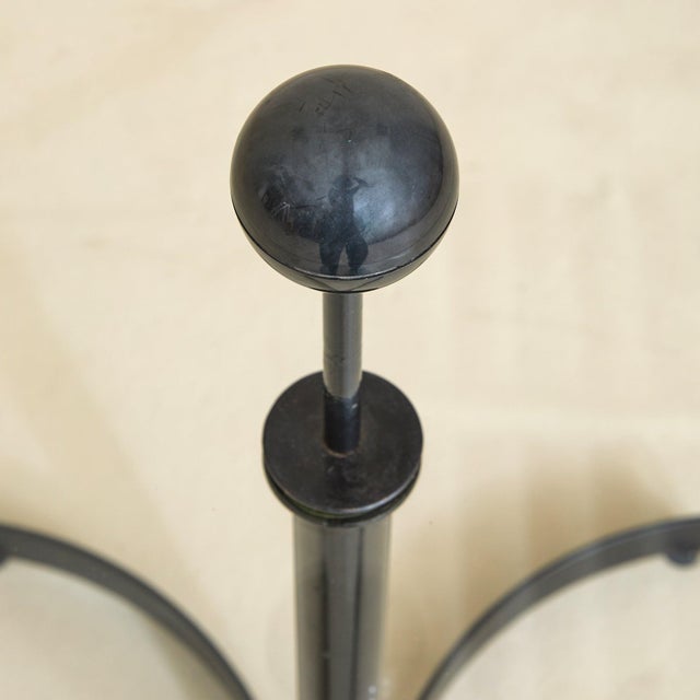 Vintage Italian Iron + Glass Top Side Table - 2 Available For Sale - Image 10 of 11