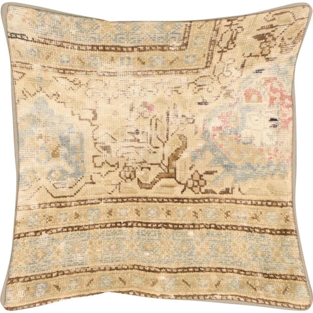 1940s Persian Melayer Pillow. Hand Sewn using fragments of Melayer carpets. Fiber fill. 523204