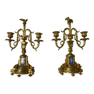 Antique French Gilt Candlesticks - a Pair For Sale
