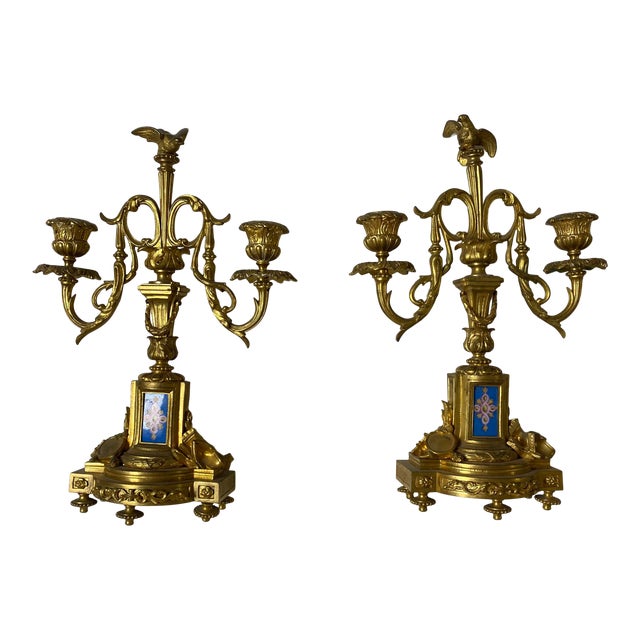 Antique French Gilt Candlesticks - a Pair For Sale