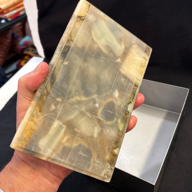 Agate and Steel Accessories Box For Sale - Image 10 of 10
