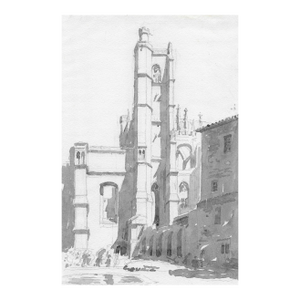1920s Earl McKinney Gothic Architectural Watercolor