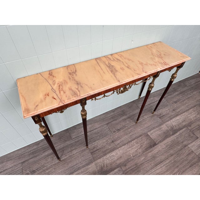 1960s Vintage Italian Console with Marble Top, 1960s For Sale - Image 5 of 11