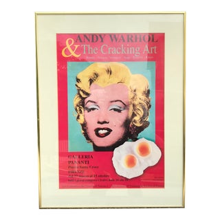 Late 20th Century Framed Andy Warhol & the Cracking Art Exhibition Poster For Sale