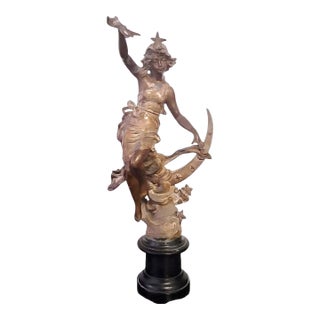 French Bronze La Nuit Celestial Sculpture, 19th Century For Sale