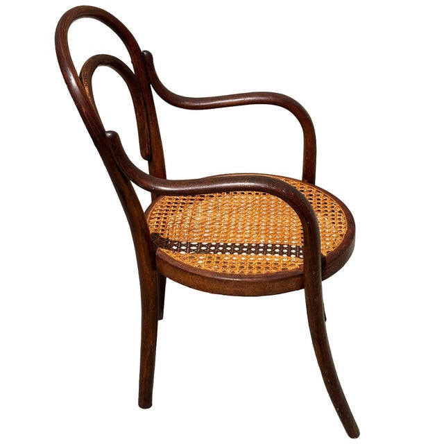 Vienna Secession Bent Oak & Cane Children's Chair No. 14 Attributed to Thonet For Sale In Los Angeles - Image 6 of 11