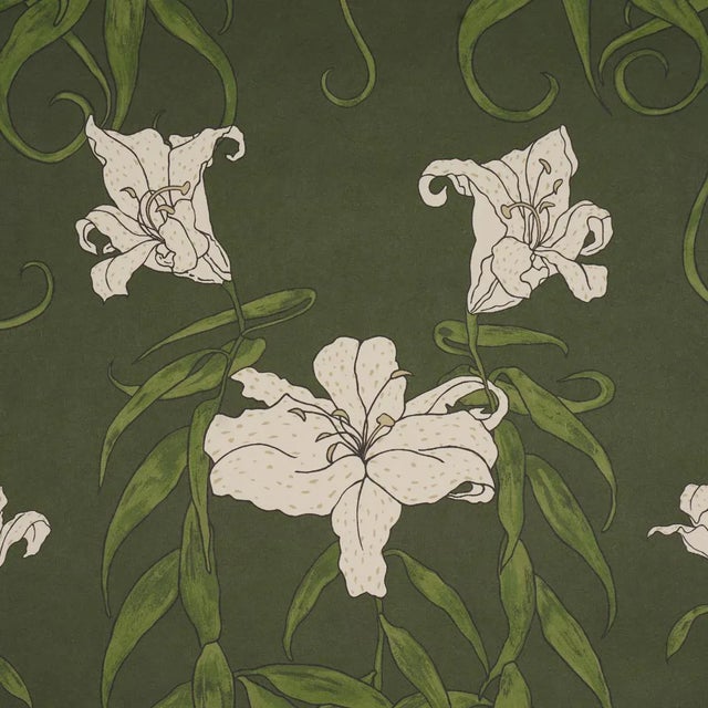 Contemporary SAMPLE - Schumacher x Backdrop Lady Lilith Wallpaper In Olive For Sale - Image 3 of 4