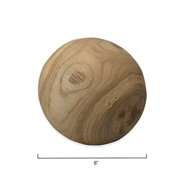 Coastal Jamie Young Malibu Wood Balls - Set of 3 For Sale - Image 3 of 12