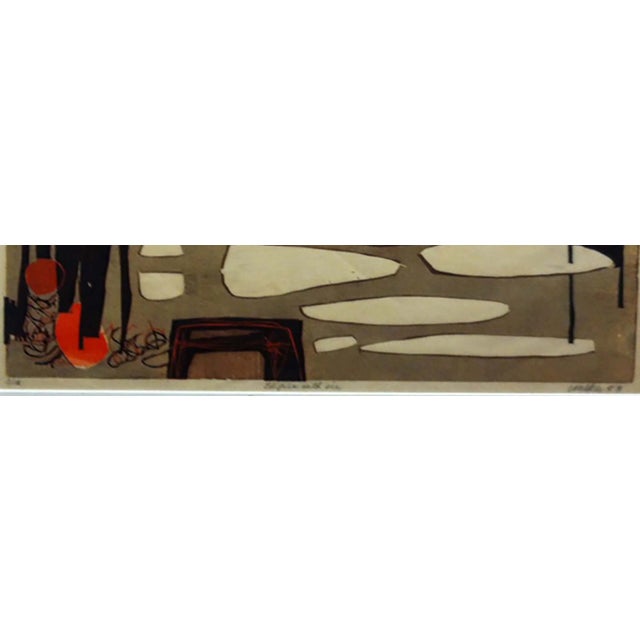 Clay Walker Clay Walker 1958 "Ediface with Ice" Woodcut Print For Sale - Image 4 of 4