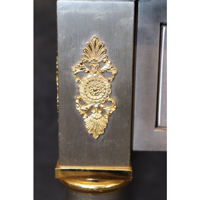 Stunning 1960's Louis XVI Style John Vesey Steel and Bronze Writing Desk Leather For Sale - Image 13 of 18