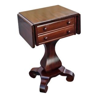 Early 20th Century American Empire Mahogany Drop Leaf Side Table by Imperial For Sale