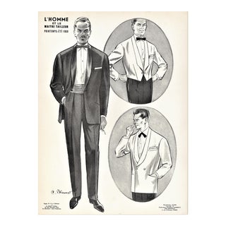 Mid-Century Men's Fashion Print-Tuxedos & Formal Wear For Sale