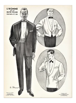 Mid-Century Men's Fashion Print-Tuxedos & Formal Wear