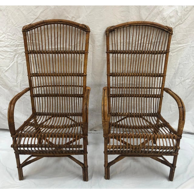 Imported from France. Rattan was very popular in Europe in the 1950s and is now having a resurgence. These high back...