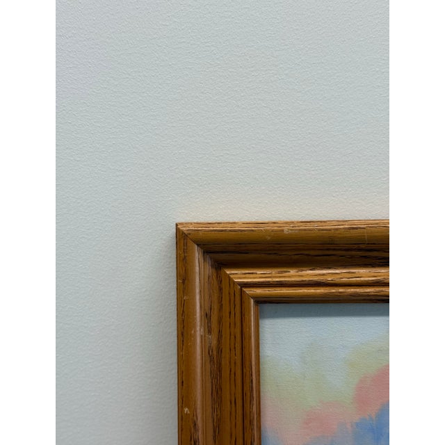 Sky Blue 1980s Oil Painting on Canvas of a Vessel in the Sea Beautiful Ship, Signed Angell For Sale - Image 8 of 11