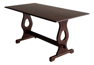 Antique English Country Oak Trestle Dining Table