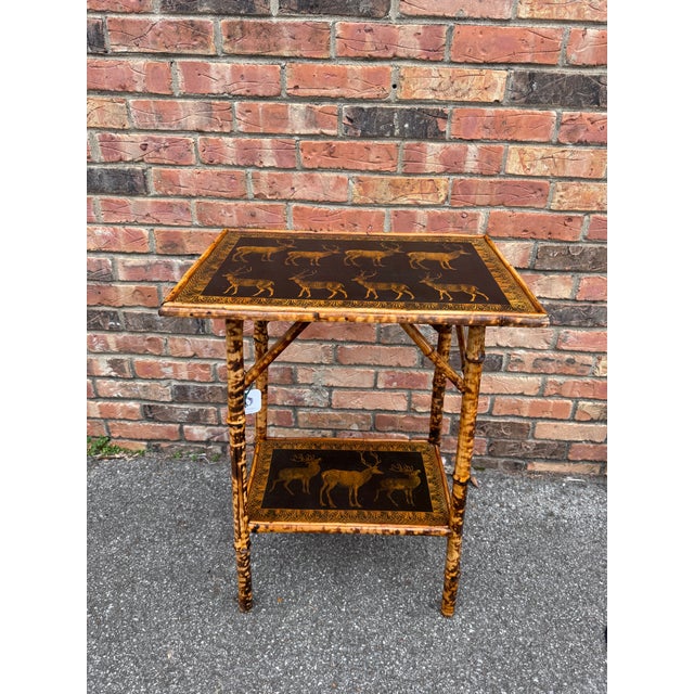 Black 19th Century English Bamboo Side Table For Sale - Image 8 of 11
