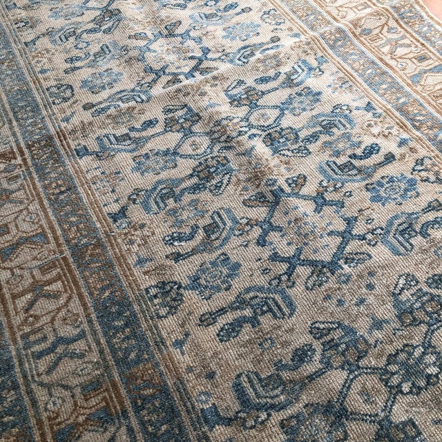 Textile Antique Persian Malayer Rug | Sky Blue Allover Floral Design | 3'6" X 6'4" For Sale - Image 7 of 7