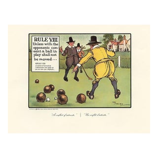 1960s, Golfing Rule 8, Original Vintage Golf Print by Charles Crombie, Lithograph, England For Sale