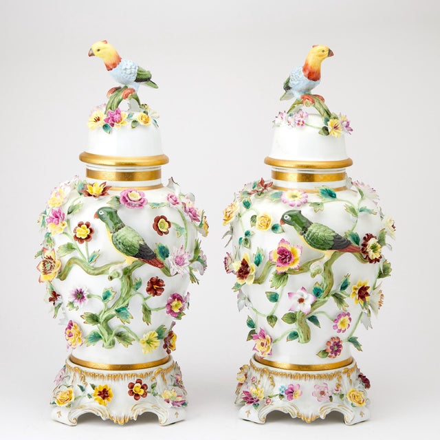 Ceramic Magnificent Pair of Napoleon III Period Porcelain Covered Vases/ 19th Century. For Sale - Image 7 of 11