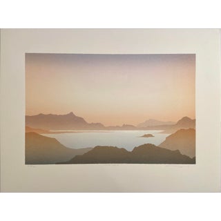 1990s "Lake Mead, Arizona and Nevada" Minimalist Landscape Silkscreen Limited Edition Print by Peter and Traudl Markgraf For Sale