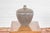 Traditional Artisan Handmade Brown Glazed Ceramic Vase with Textured Cream Stokes For Sale - Image 3 of 12