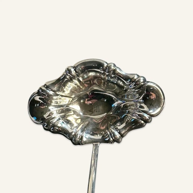 Silver Vintage Plate Punch Ladle With Crystal Handle For Sale - Image 8 of 8