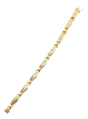 Diamond 14k Yellow Gold Intertwined Link Bracelet
