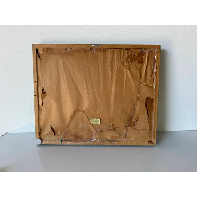 1970's Vintage Watercolor Fishing Boat Nautical Landscape Painting, Framed For Sale - Image 11 of 11