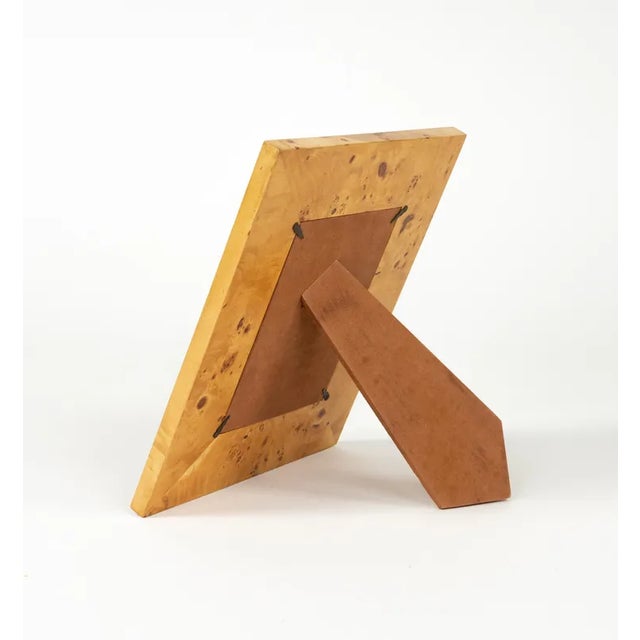 Brown Mid-Century Picture Frame in Wood, Chrome & Glass, Italy 1960s For Sale - Image 8 of 12