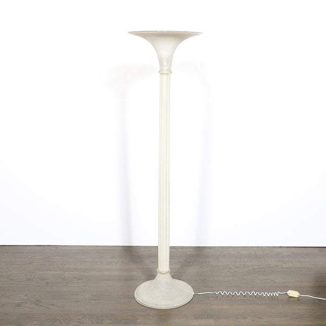 Documented Mid-Century Modern Hand-Blown Scavo Glass Torchiere by Karl Springer For Sale - Image 10 of 15